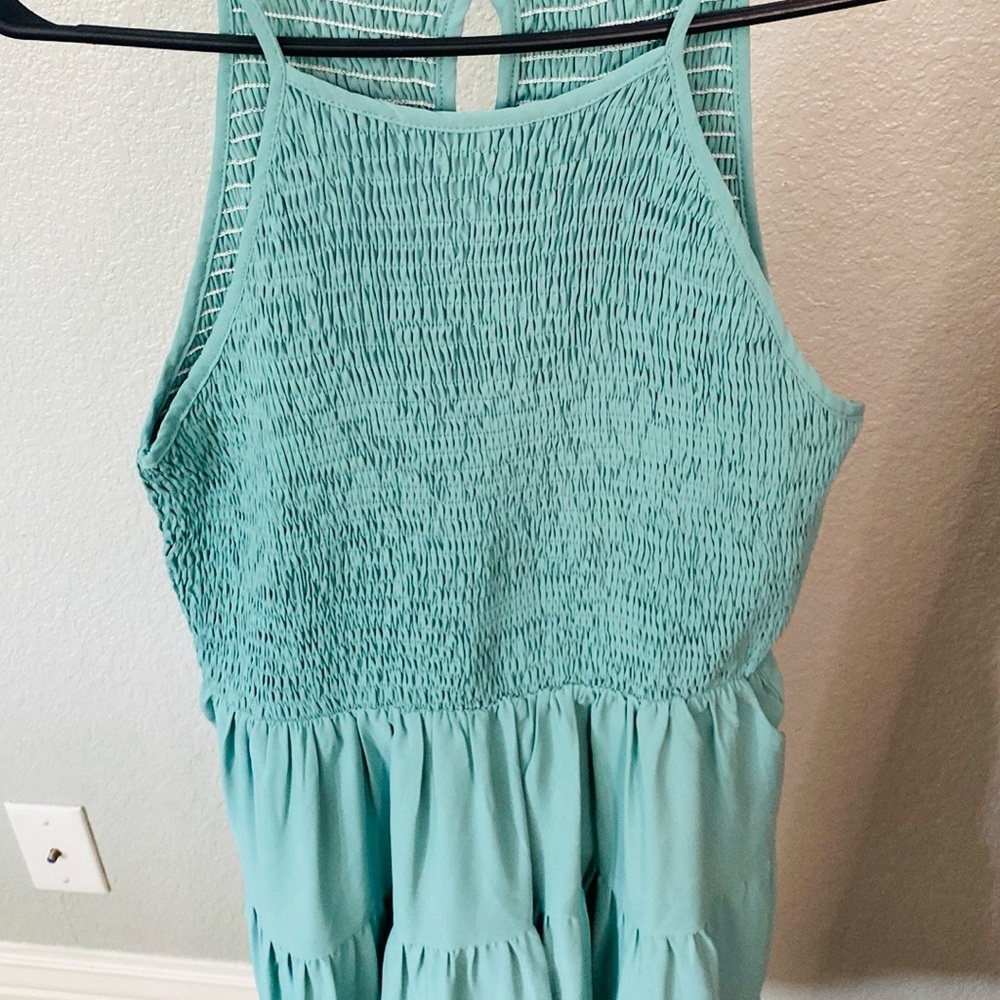 Teal Halter Midi Dress